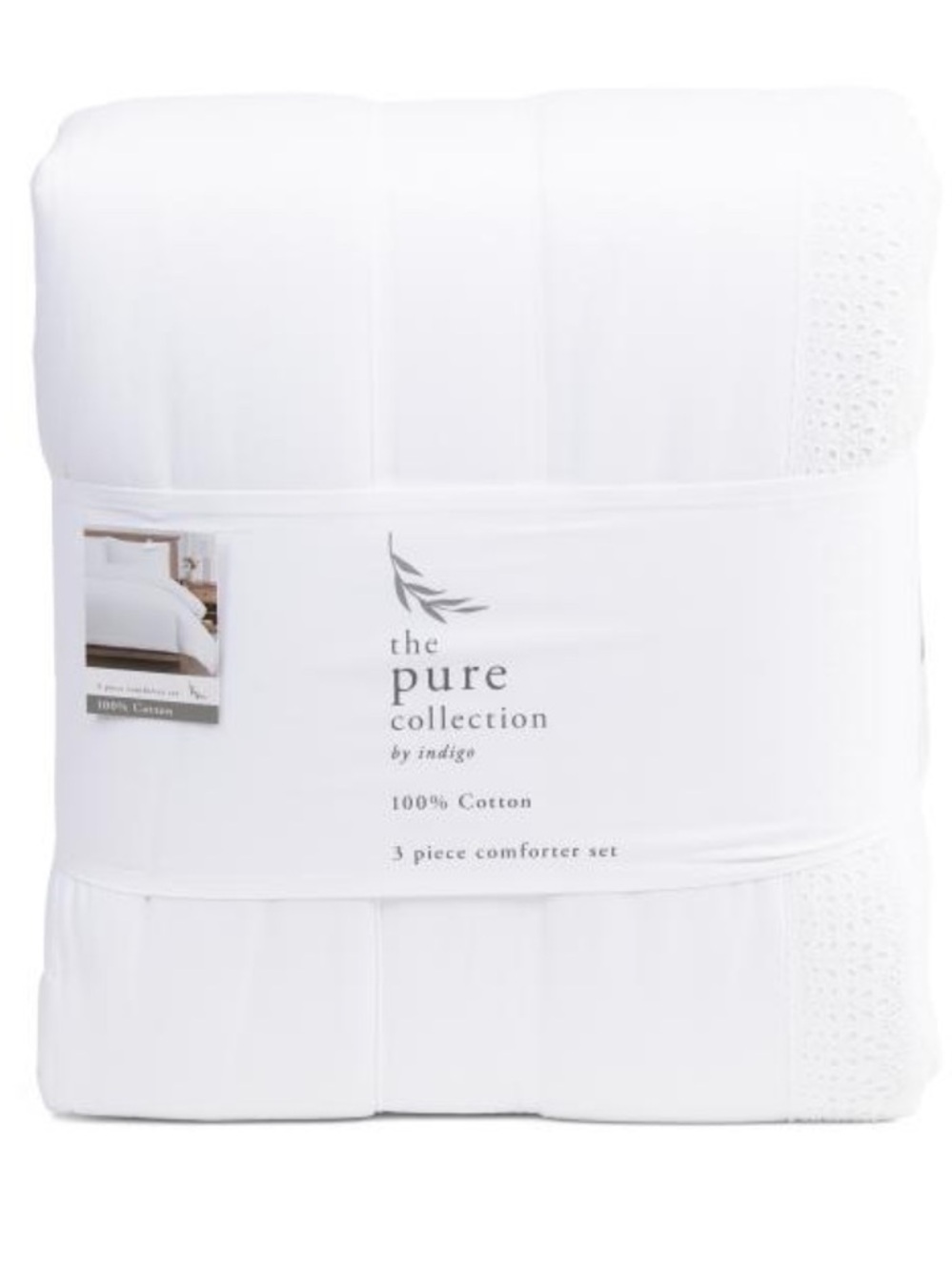 The Pure Collection White 3-Piece Cotton Comforter Set
